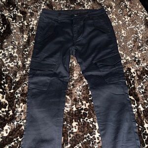 VIP Men's Dark Blue Cargo Pants with Elastic Cuffs